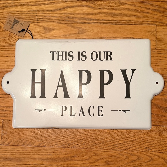 Source Unknown Other - White 'Happy Place' Wall Sign